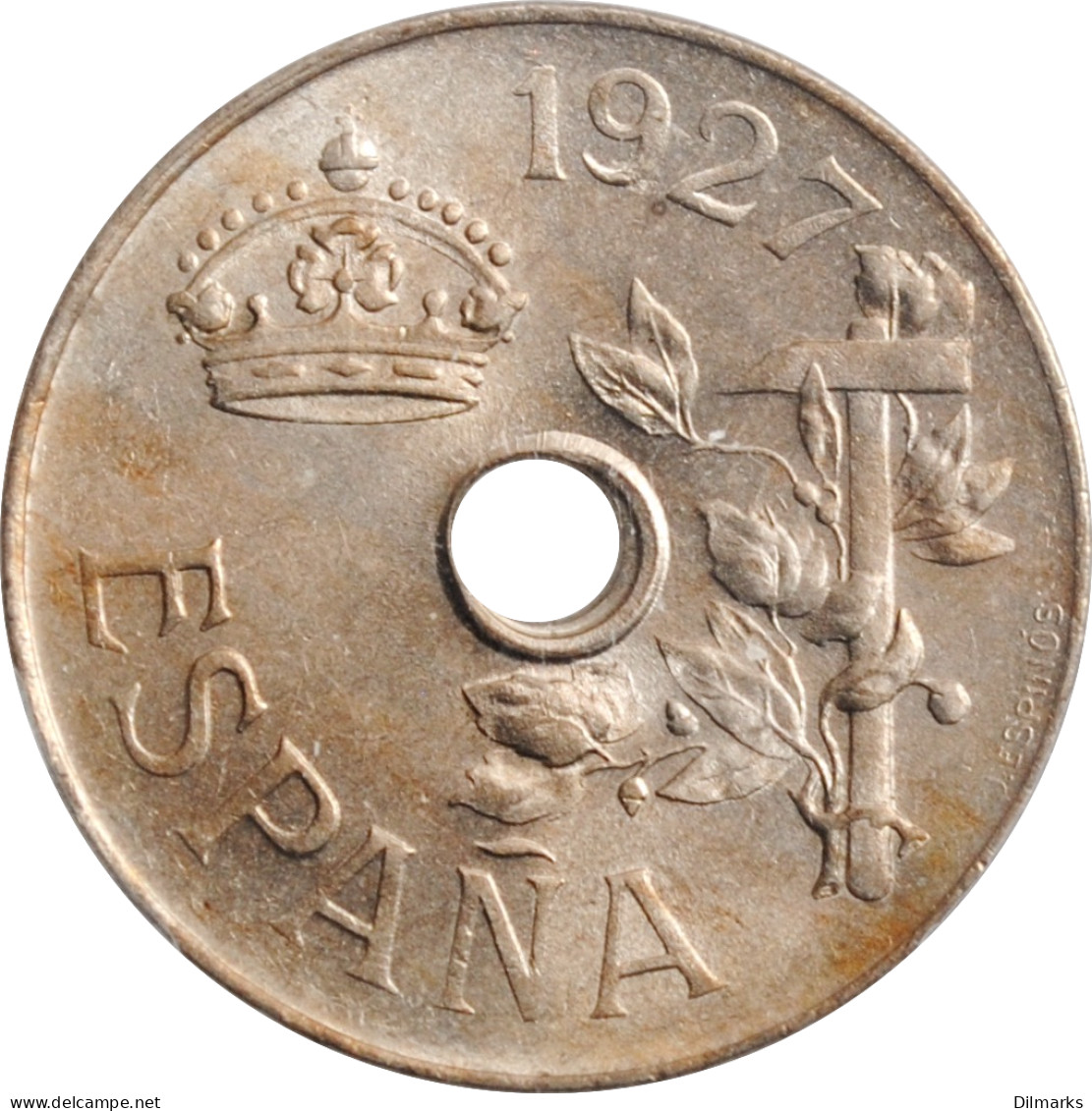 Spain 25 Centimos 1927, PCGS MS63, &quot;King Alfonso XIII (1886 - 1931)&quot; - Autres – Afrique