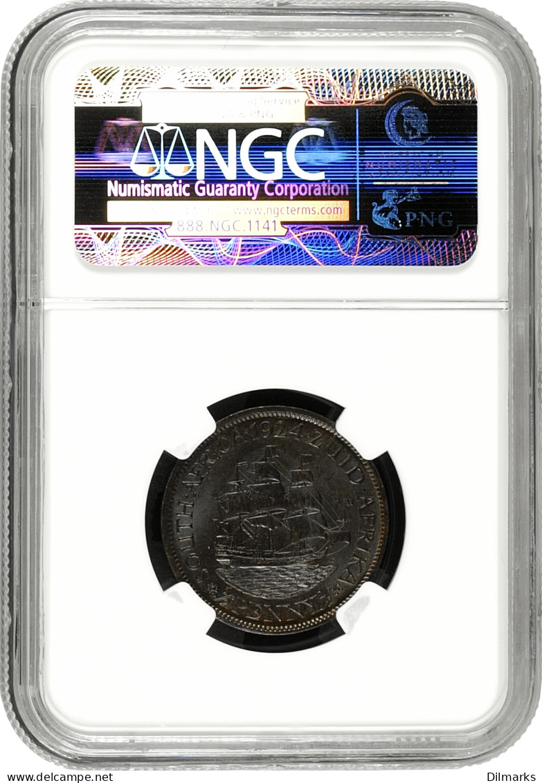 South Africa 1/2 Penny 1924, NGC MS65 BN, &quot;King George V (1923 - 1936)&quot; - Autres – Afrique