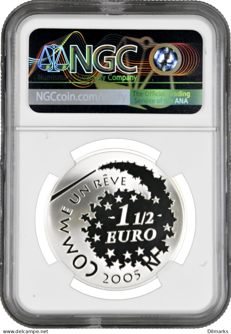 France 1 1/2 Euro 2005, NGC PF69 UC, &quot;Kitty On The Champs-Elysées&quot; Top Pop - Andere & Zonder Classificatie