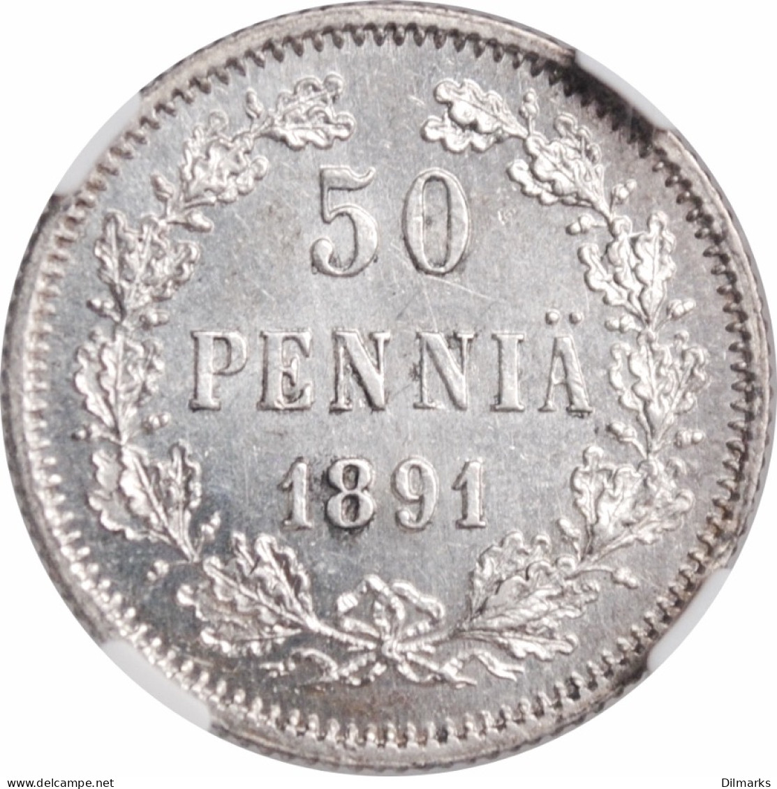 Finland 50 Pennia 1891 L, NGC MS64, &quot;Emperor Alexander III (1881 - 1894)&quot; - Autres – Afrique