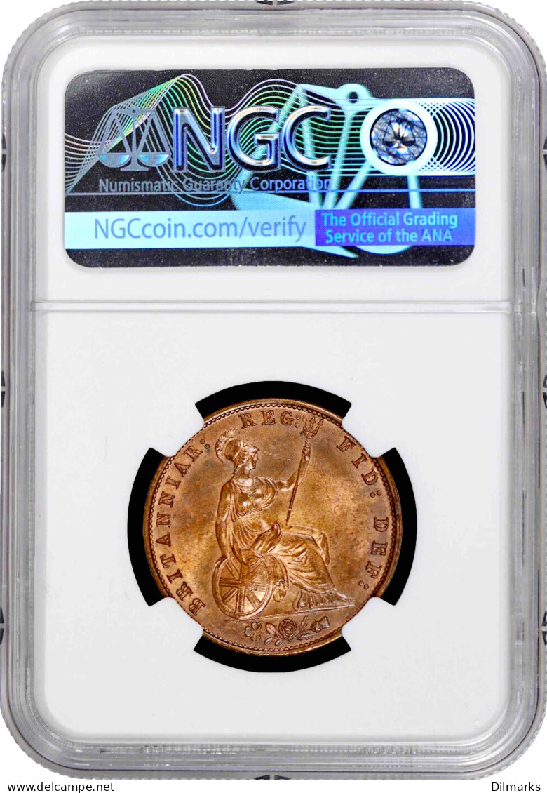Great Britain 1/2 Penny 1859, NGC MS64 RB, &quot;Queen Victoria (1838 - 1901)&quot; - Autres & Non Classés