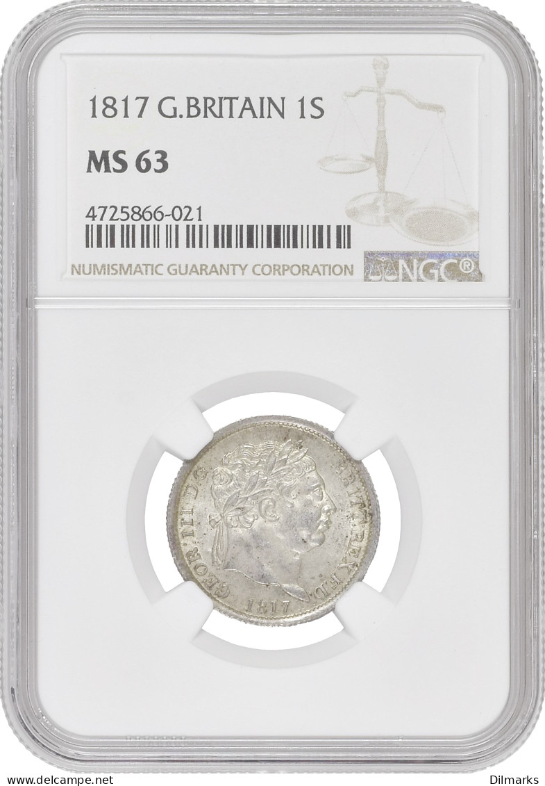 Great Britain 1 Shilling 1817, NGC MS63, &quot;King George III (1760 - 1820)&quot; - Altri & Non Classificati