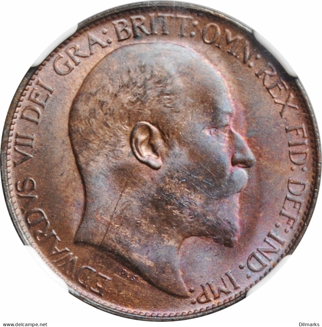 Great Britain 1/2 Penny 1907, NGC MS64 RD, &quot;King Edward VII (1902 - 1910)&quot; - Otros & Sin Clasificación
