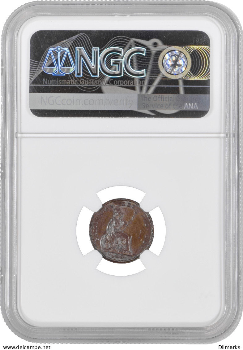 Great Britain 1/3 Farthing 1827, NGC MS63 BN, &quot;King George IV (1820 - 1830)&quot; - Otros & Sin Clasificación