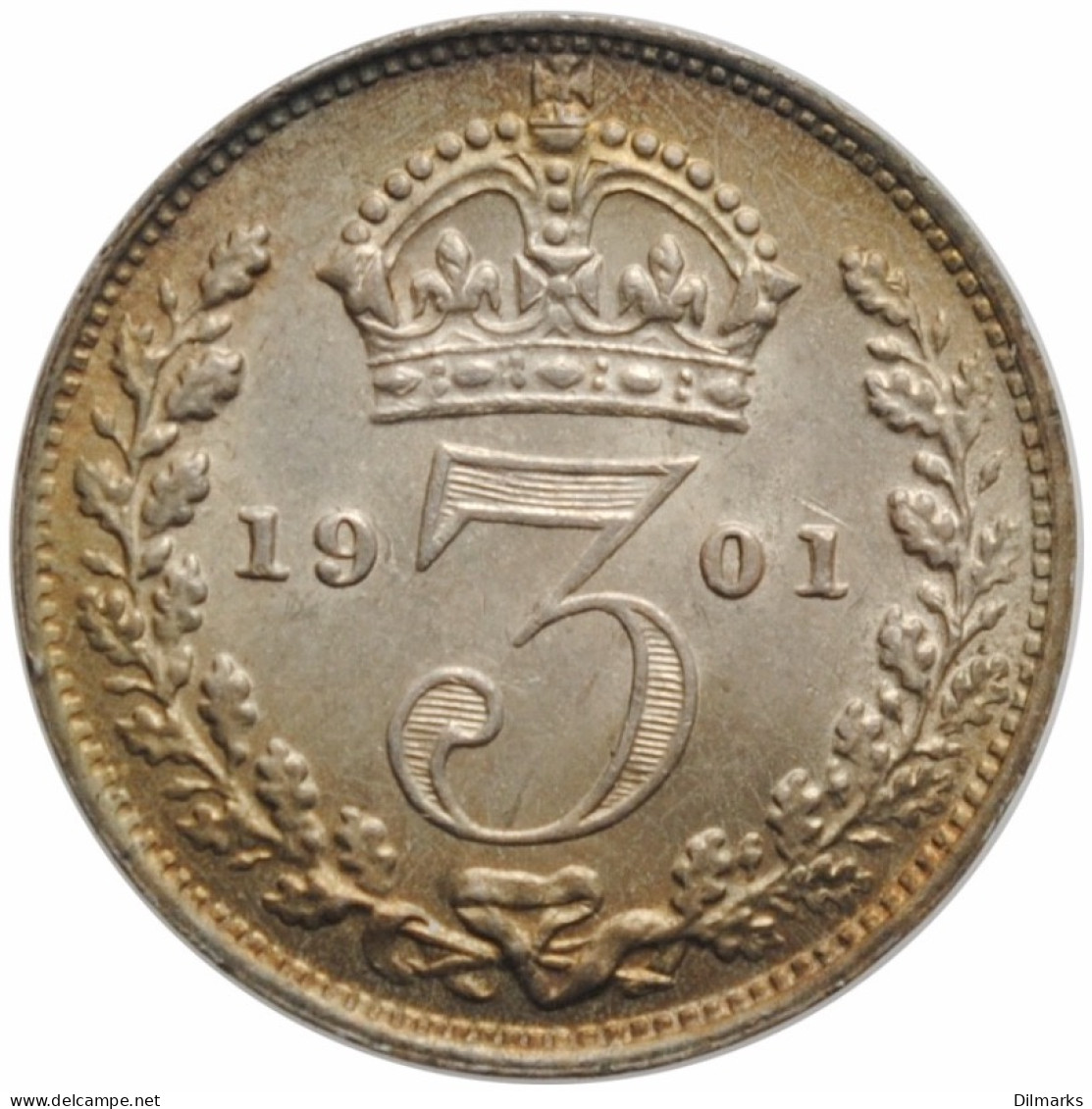 Great Britain (Maundy) 3 Pence 1901, NGC MS64, &quot;Queen Victoria (1838 - 1901)&quot; - Gibilterra