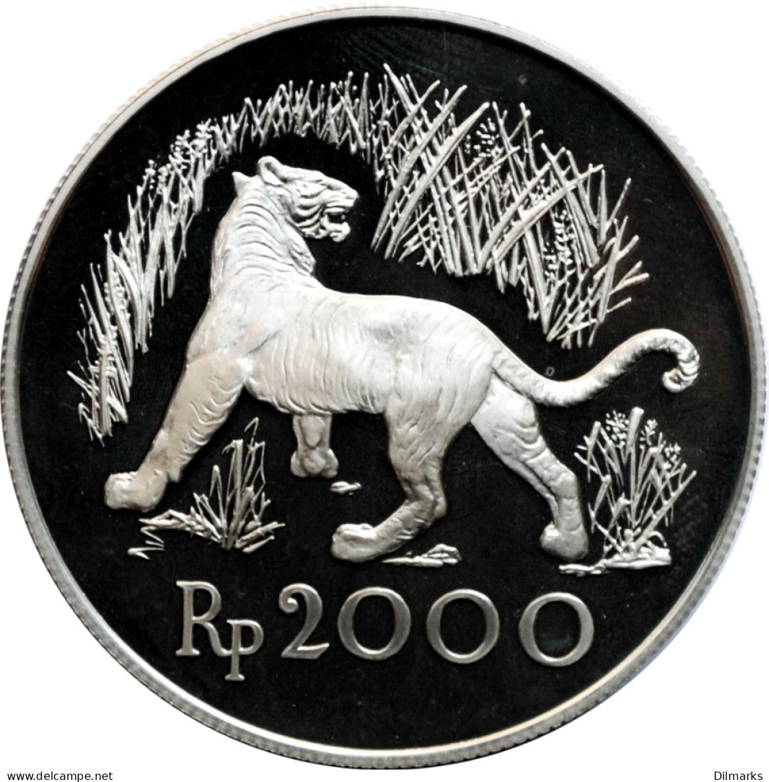 Indonesia 2000 Rupiah 1974, PROOF, &quot;Javan Tiger&quot; - Indonésie