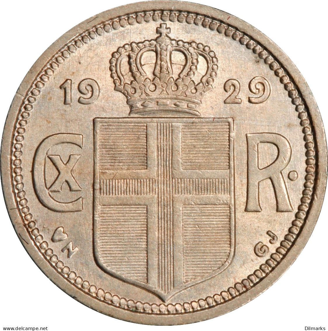 Iceland 10 Aurar 1929 N, PCGS MS64, &quot;King Christian X (1922 - 1943)&quot; - Islandia