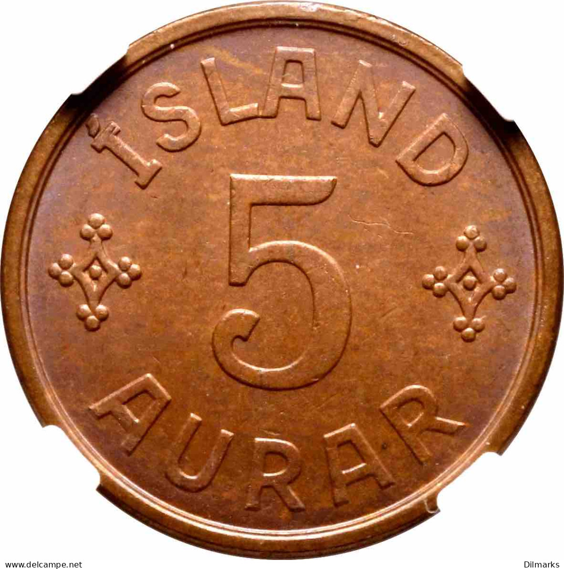 Iceland 5 Aurar 1926 HCN, NGS MS65 BN, &quot;King Christian X (1922 - 1943)&quot; Pop 2/2 - Island