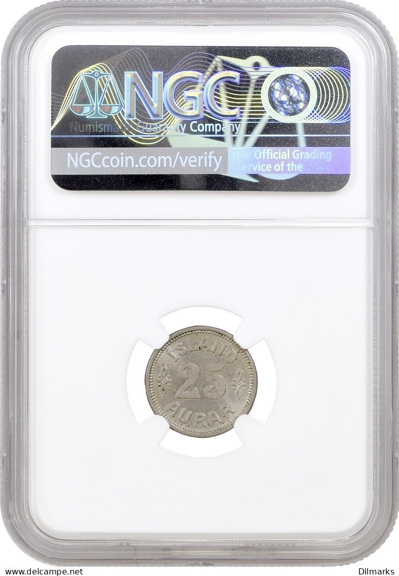 Iceland 25 Aurar 1933 N, NGC MS62, &quot;King Christian X (1922 - 1943)&quot; - Iceland