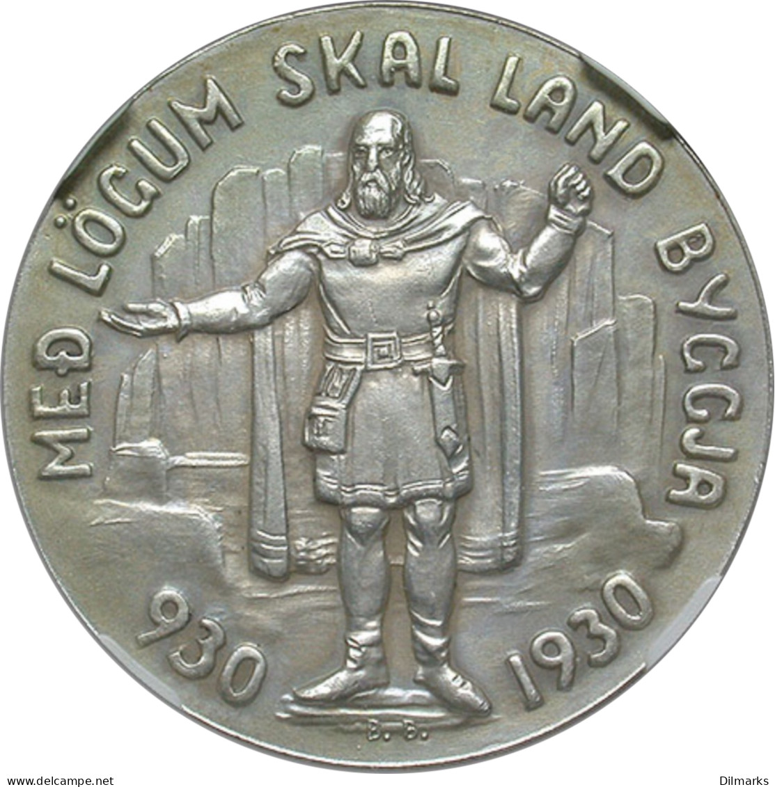 Iceland 5 Kronur 1930, NGC MS63, &quot;1000th Anniversary - Althing&quot; - Islandia