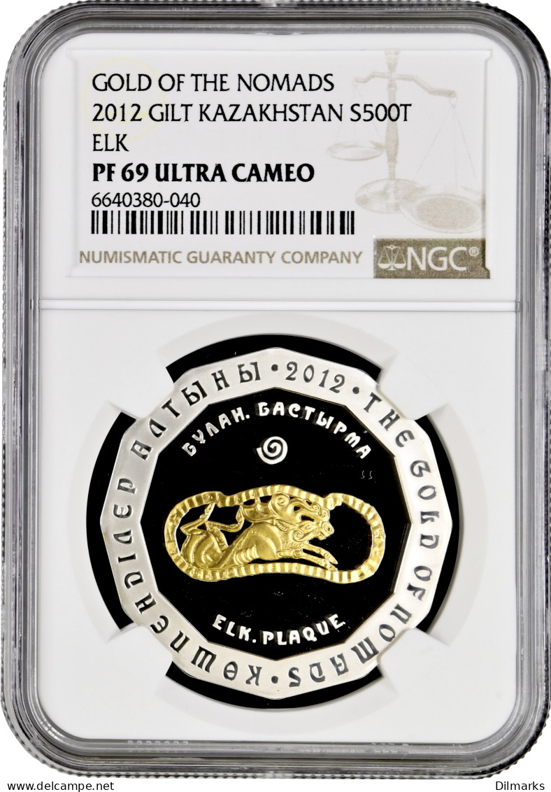 Kazakhstan 500 Tenge 2012, NGC PF69 UC, &quot;Gold Of The Nomads - Elk&quot; Top Pop 4/0 - Kasachstan