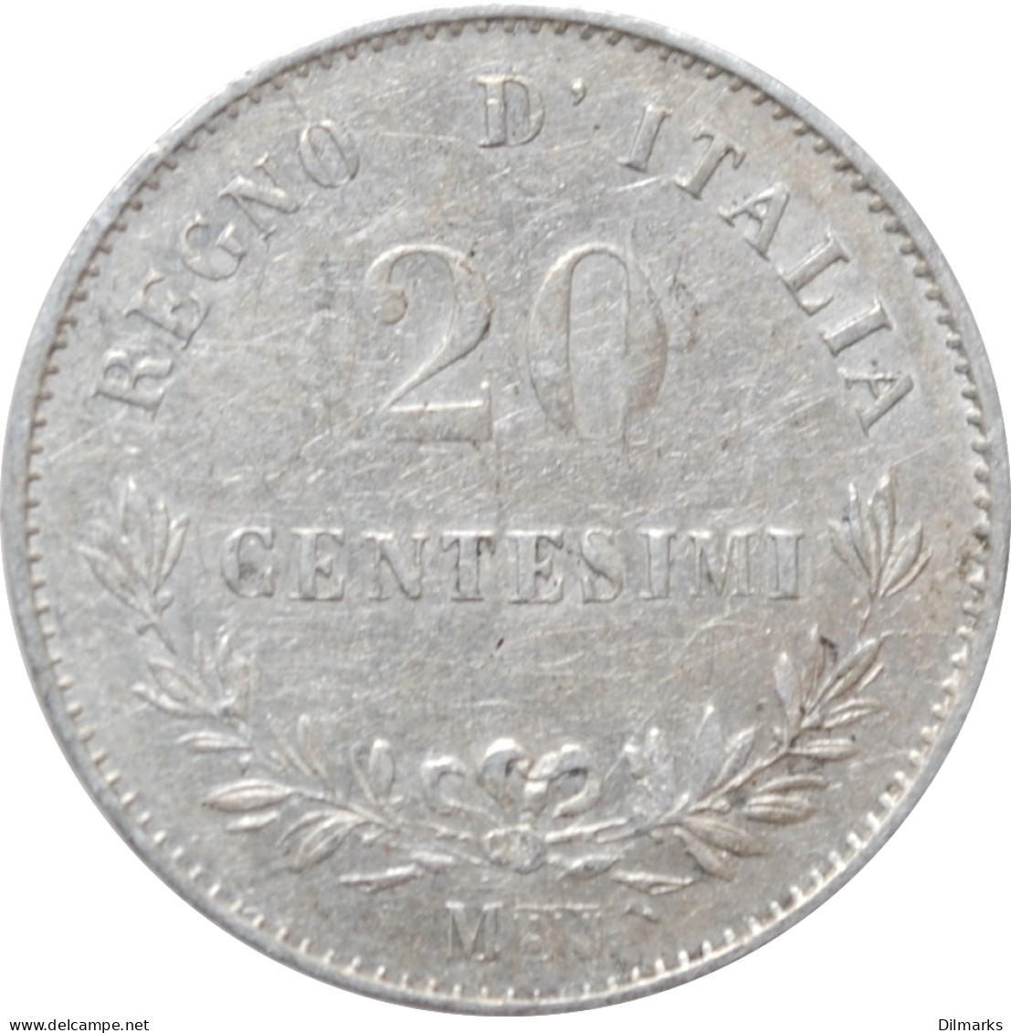 Italy 20 Centesimi 1863 M, XF, &quot;King Vittorio Emanuele II (1861 - 1878)&quot; - Israel