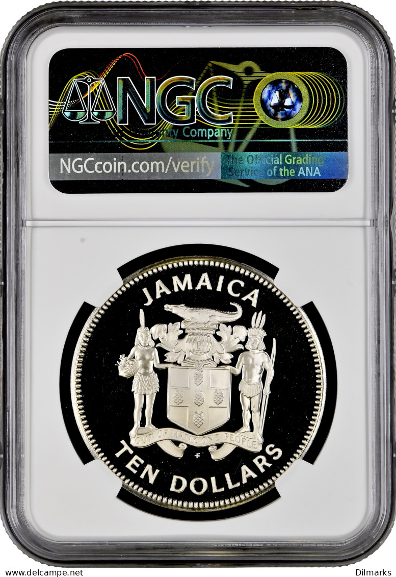 Jamaica 10 Dollars 1982, NGC PF67 UC, &quot;Small Indian Mongoose&quot; - Jamaica