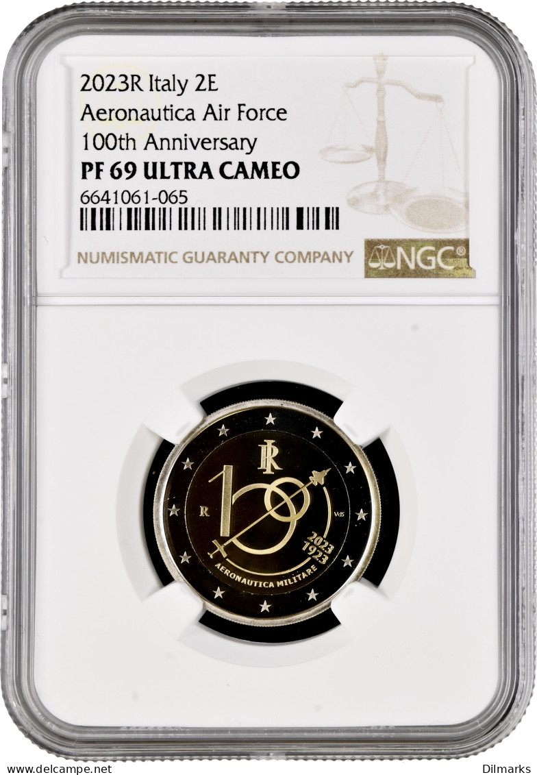 Italy 2 Euro 2023, NGC PF69 UC, &quot;100th Anniversary - Military Air Force&quot; - Israel