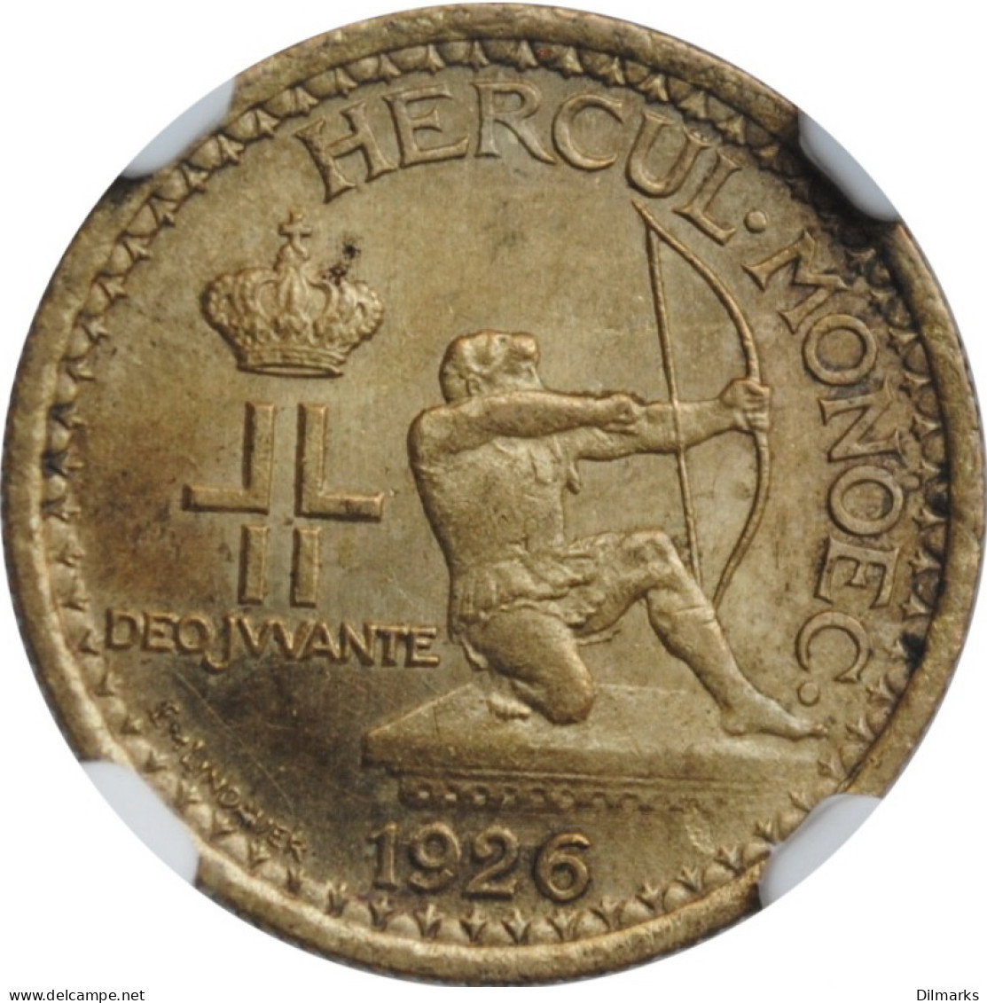 Monaco 50 Centimes 1926, NGC MS63, &quot;Prince Louis II (1922 - 1949)&quot; - Autres – Afrique