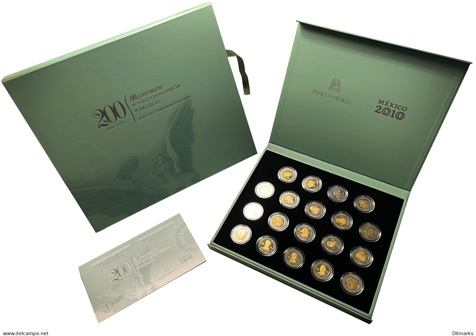 Mexico 5 Pesos 2008 - 2010, PROOF LIKE SET, &quot;Bicentenary Of Independence&quot; - Autres – Afrique