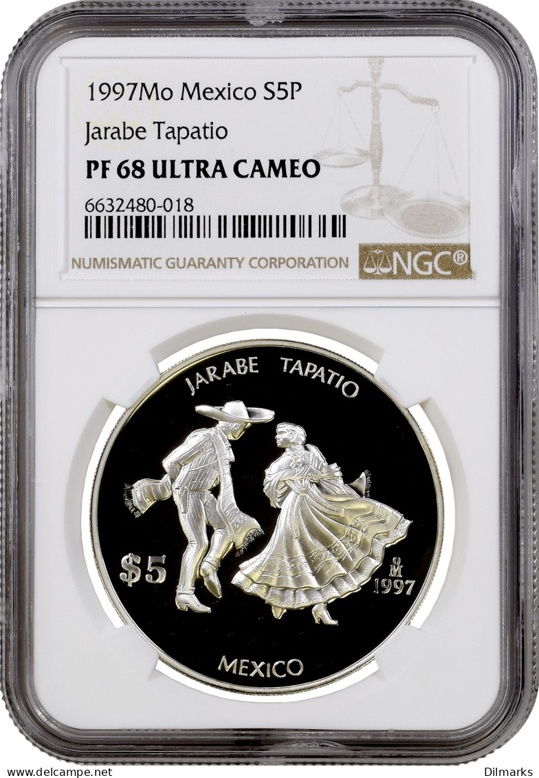 Mexico 5 Pesos 1997, NGC PF68 UC, &quot;Ibero-America - Traditional Dance&quot; - Sonstige – Afrika