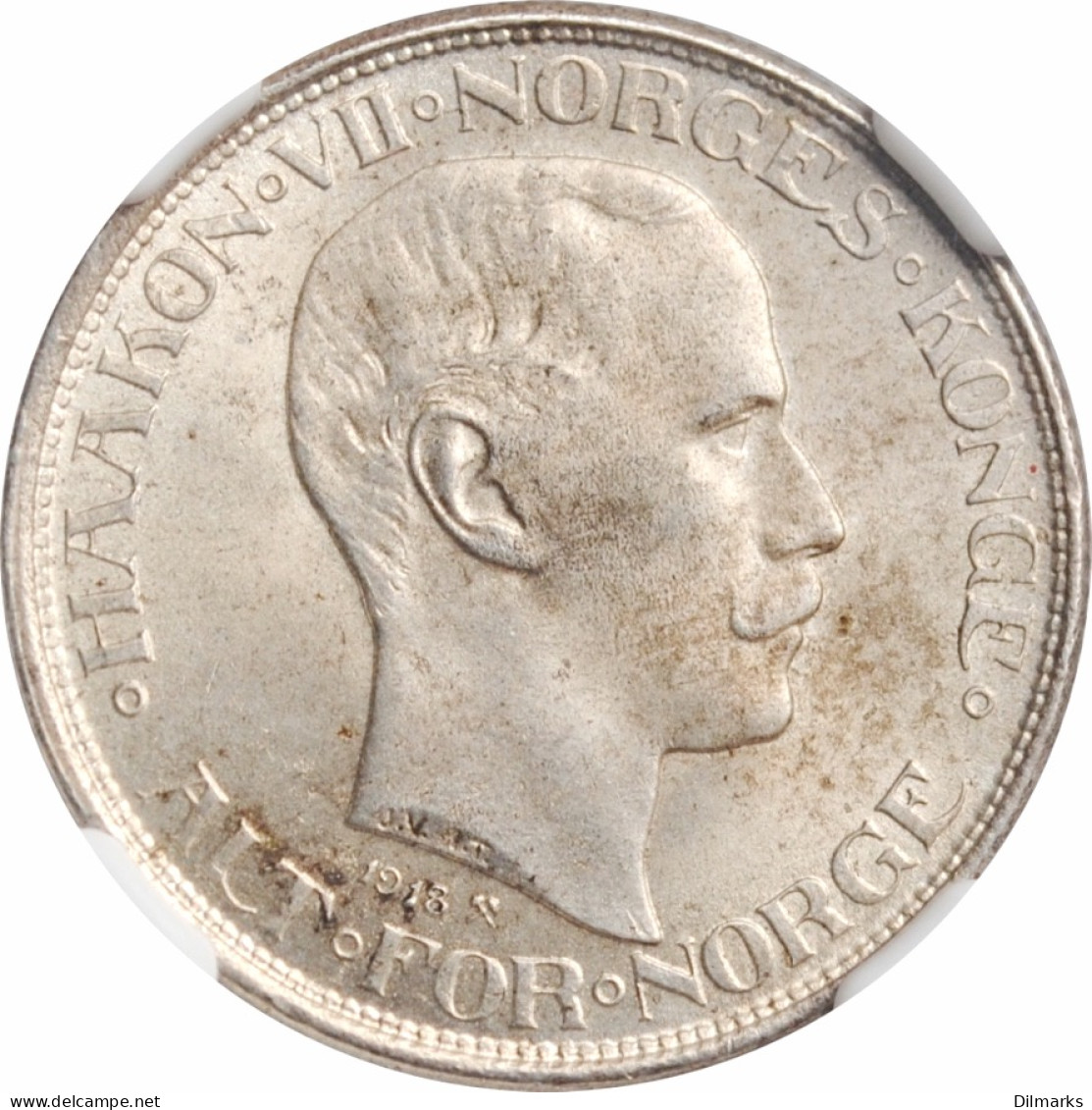 Norway 50 Ore 1918, NGC MS64, &quot;King Haakon VII (1906 - 1957)&quot; - Other - Africa