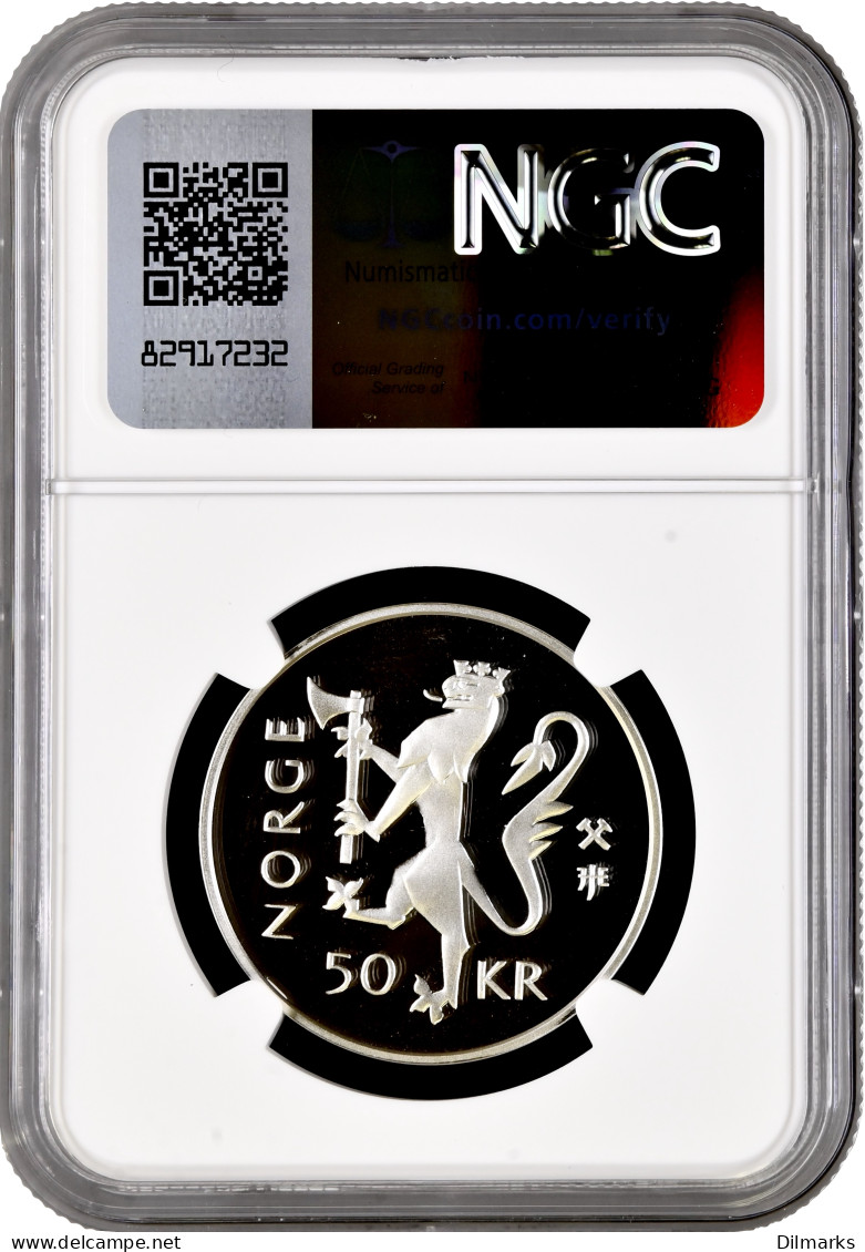 Norway 50 Kroner 1995, NGC PF70 UC, &quot;50th Anniversary - End Of World War II&quot; - Norway