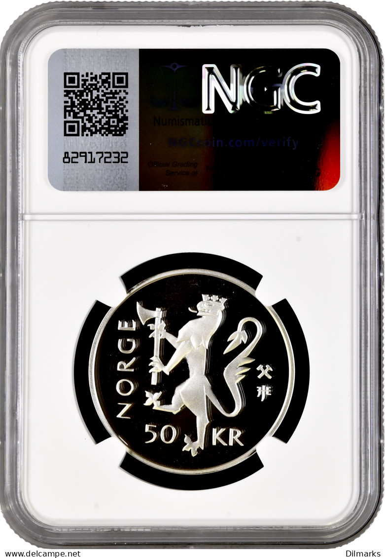 Norway 50 Kroner 1995, NGC PF70 UC, &quot;50th Anniversary - End Of World War II&quot; - Norvège