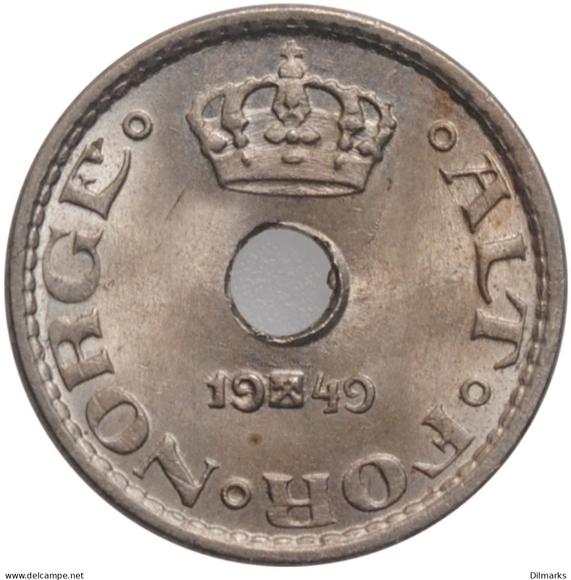 Norway 10 Ore 1949, BU, &quot;King Haakon VII (1906 - 1957)&quot; - Noruega