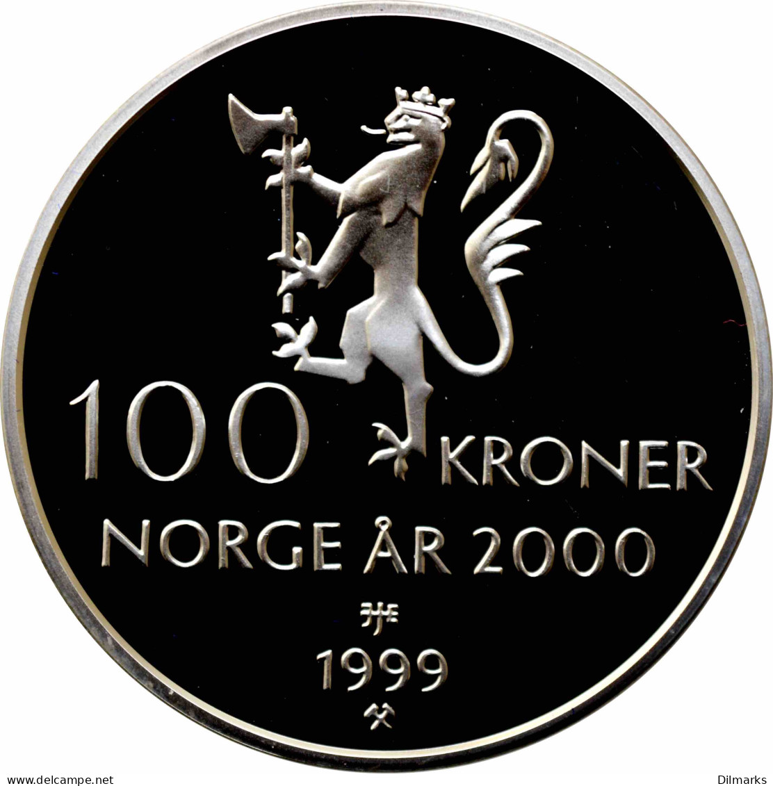 Norway 100 Kroner 1999, PROOF, &quot;Year 2000 - Millenium&quot; Silver Coin - Norvegia