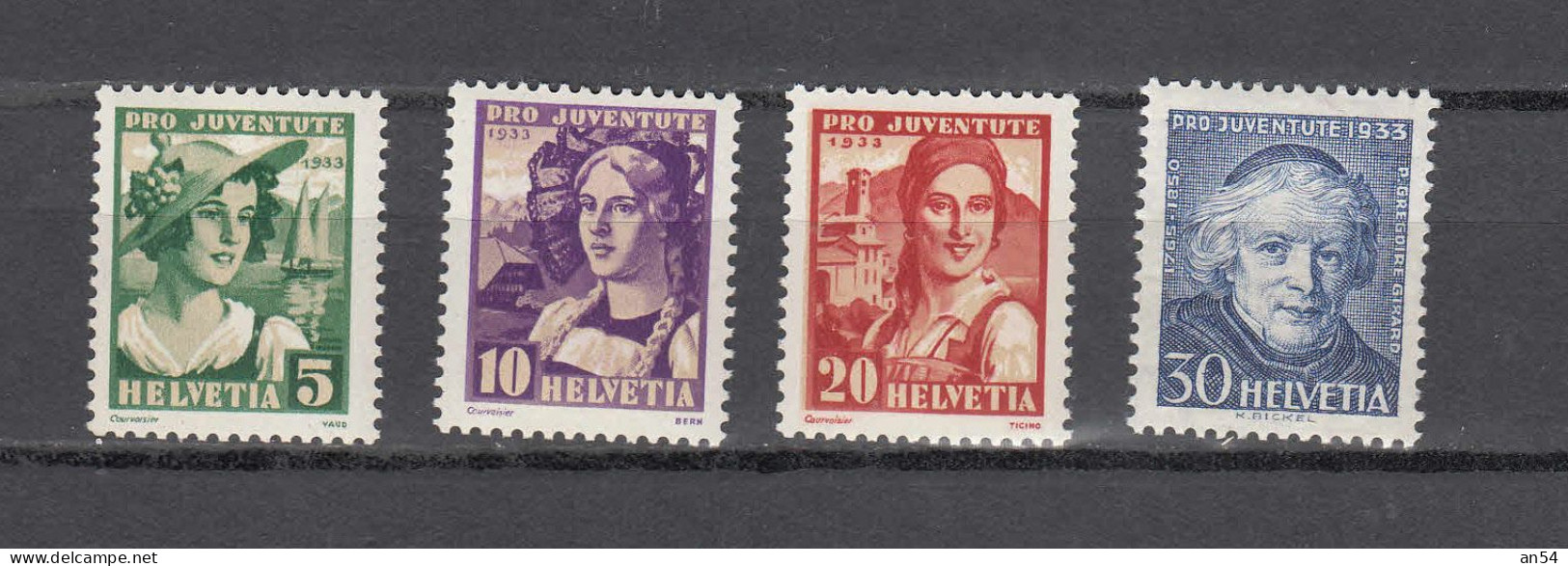 PJ   1933     N° J65 à J68   NEUFS**     COTE 15.00      CATALOGUE SBK - Unused Stamps