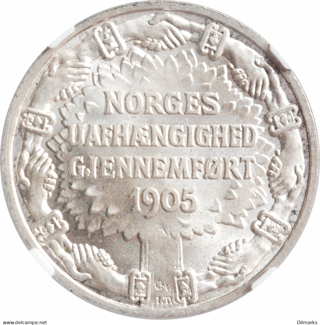 Norway 2 Kroner 1906, NGC MS65, &quot;1th Anniversary - Norwegian Independence&quot; - Sonstige – Afrika