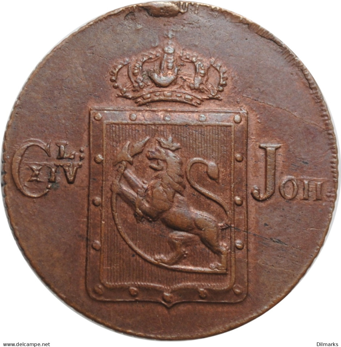 Norway 1 Skilling 1820, AU, &quot;King Charles XIV John (1818 - 1844)&quot; - Norvège