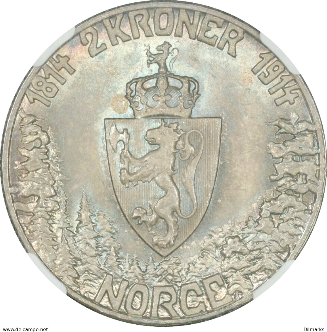 Norway 2 Kroner 1914, NGC MS63, &quot;100th Anniversary - Constitution Of Norway&quot; - Sonstige – Afrika