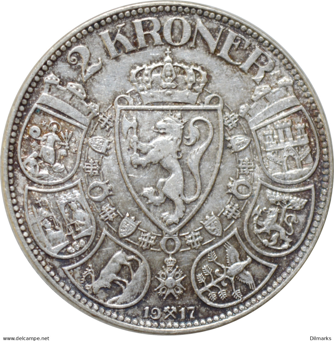 Norway 2 Kroner 1917, AU, &quot;King Haakon VII (1906 - 1957)&quot; - Norvegia