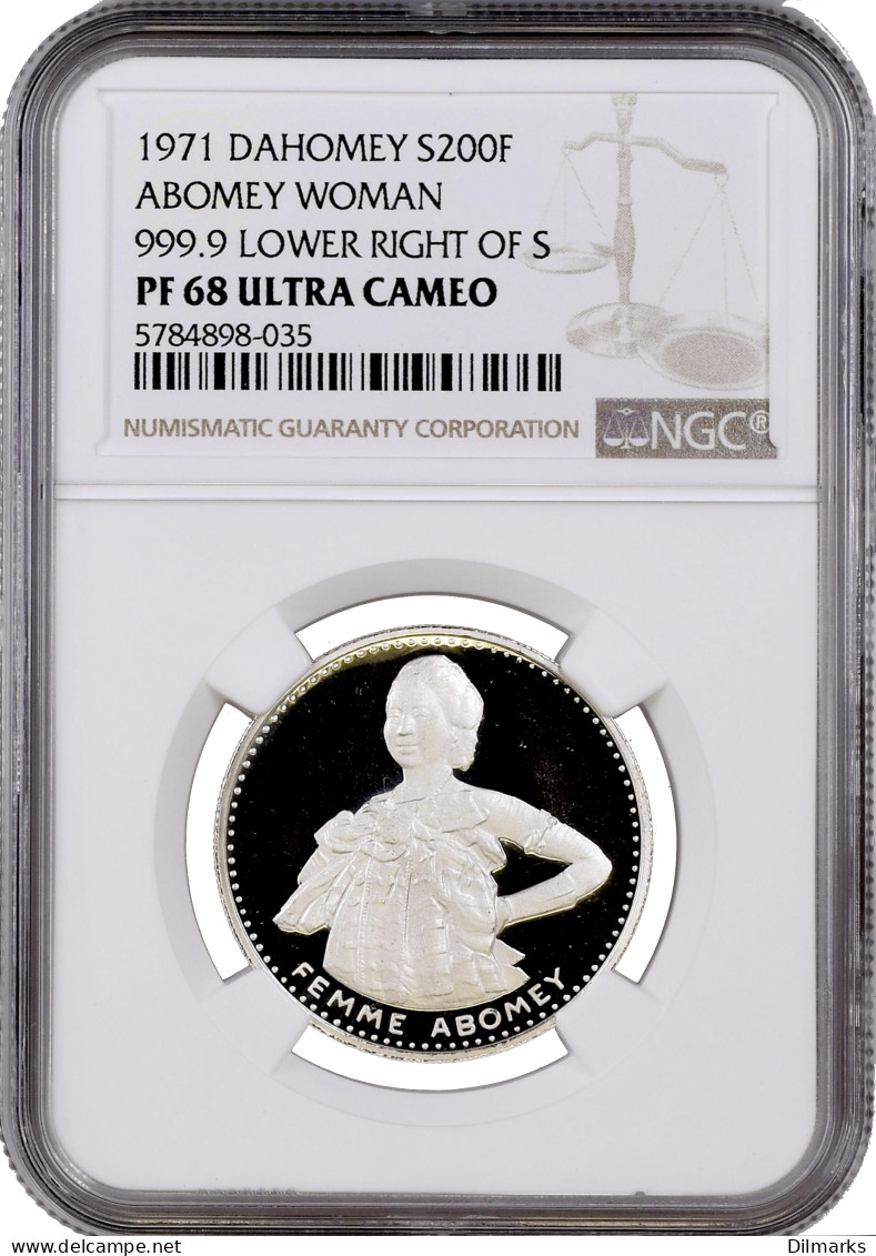 Republic Of Dahomey (Benin) 200 Francs 1971, NGC PF68 UC, &quot;Abomey Woman&quot; - Other - Africa