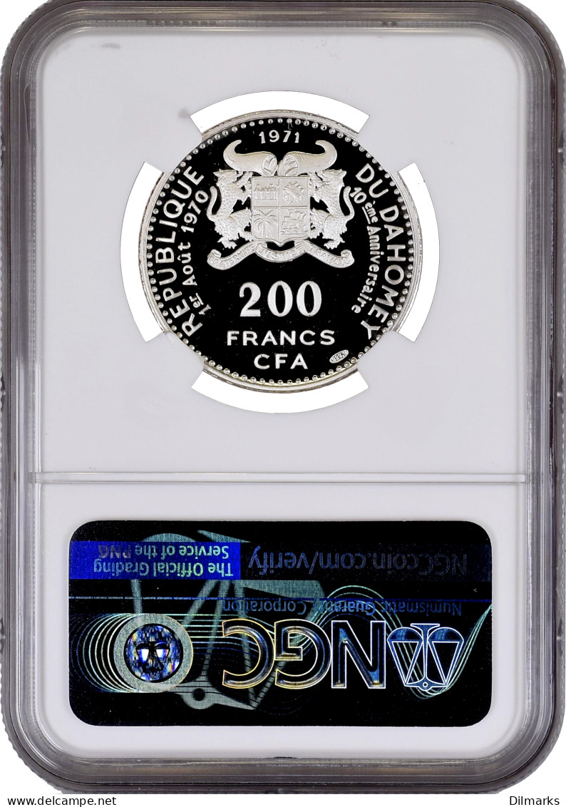 Republic Of Dahomey (Benin) 200 Francs 1971, NGC PF68 UC, &quot;Abomey Woman&quot; - Autres – Afrique