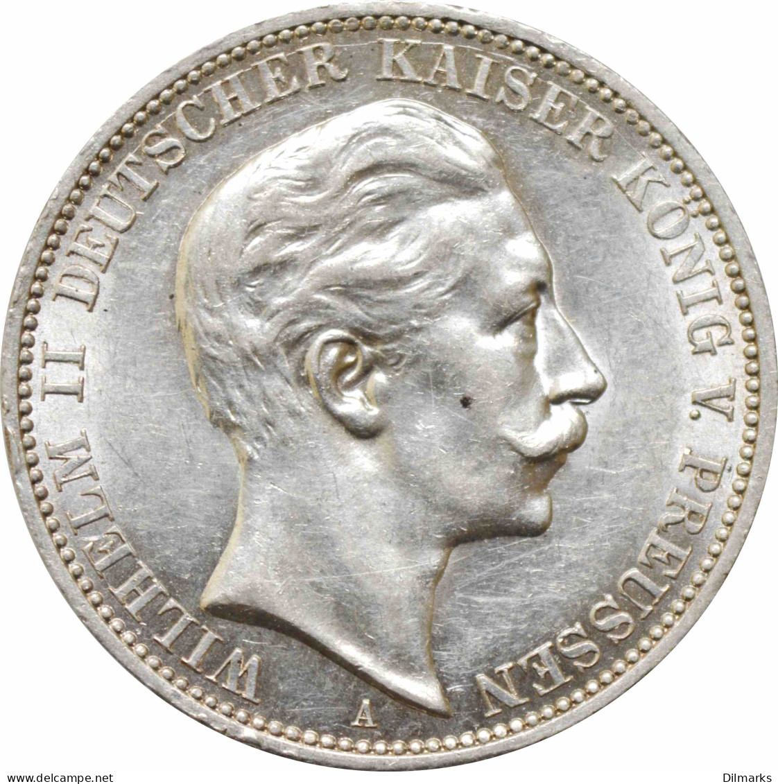 Prussia 3 Mark 1912, UNC, &quot;Emperor Wilhelm II (1888 - 1918)&quot; - 2, 3 & 5 Mark Argento