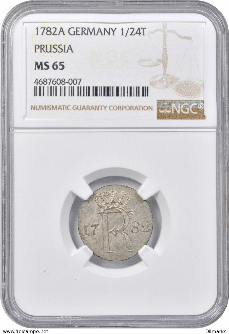 Prussia 1/24 Thaler 1782 A, NGC MS65, &quot;King Frederick II (1740 - 1786)&quot; - Sonstige – Afrika