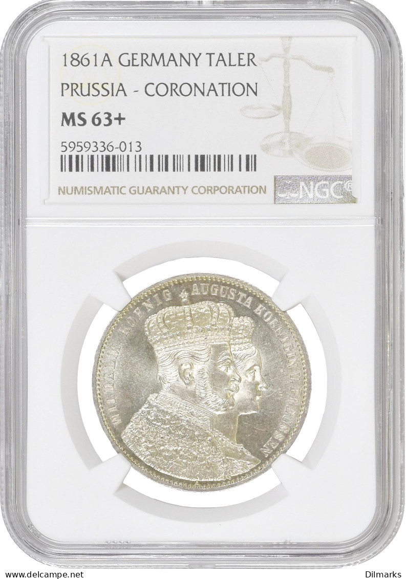 Prussia 1 Thaler 1861, NGC MS63+, &quot;Coronation Of Wilhelm And Augusta&quot; - Other - Africa