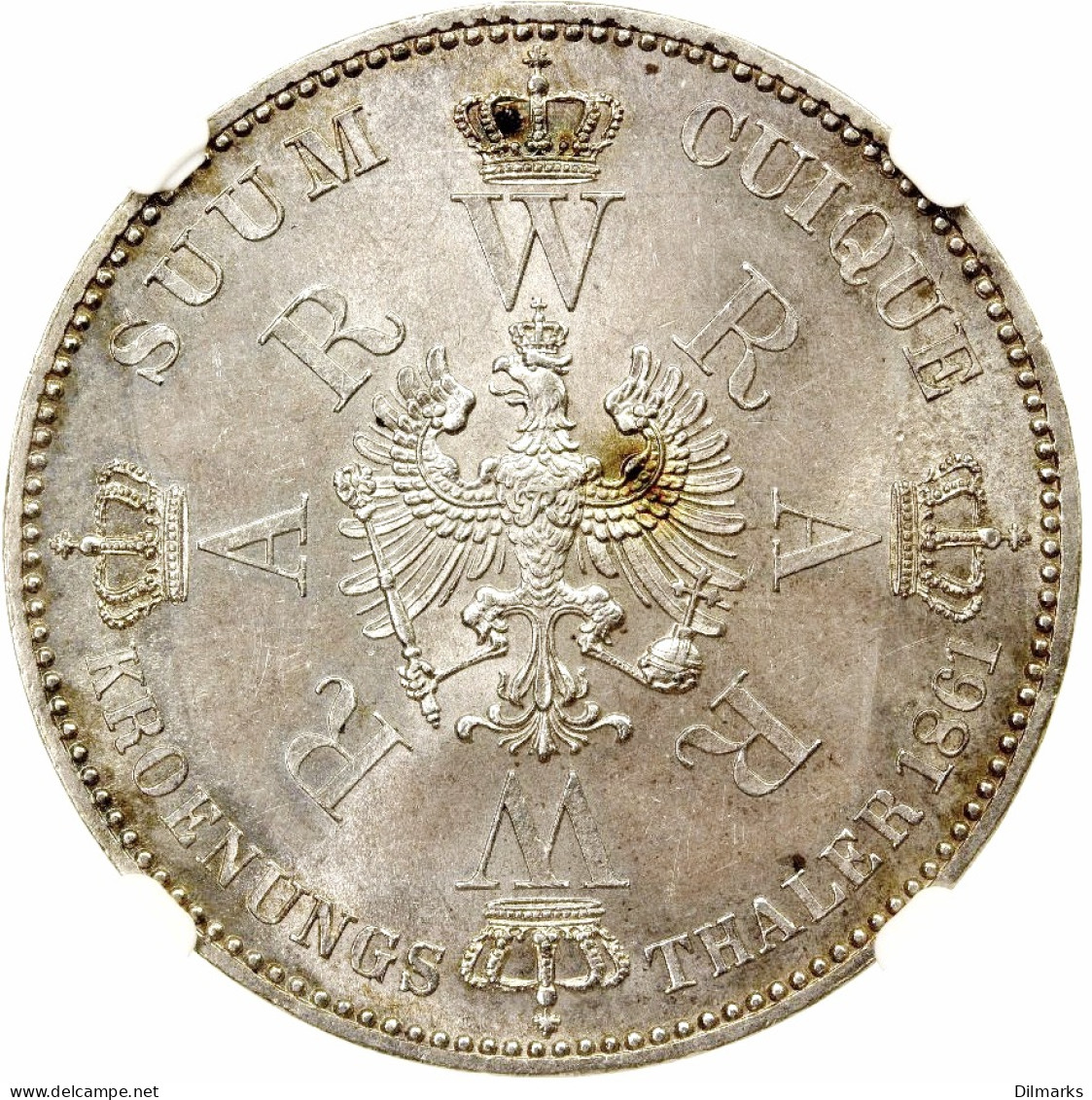 Prussia 1 Thaler 1861, NGC MS63, &quot;Coronation Of Wilhelm And Augusta&quot; - Taler Et Doppeltaler
