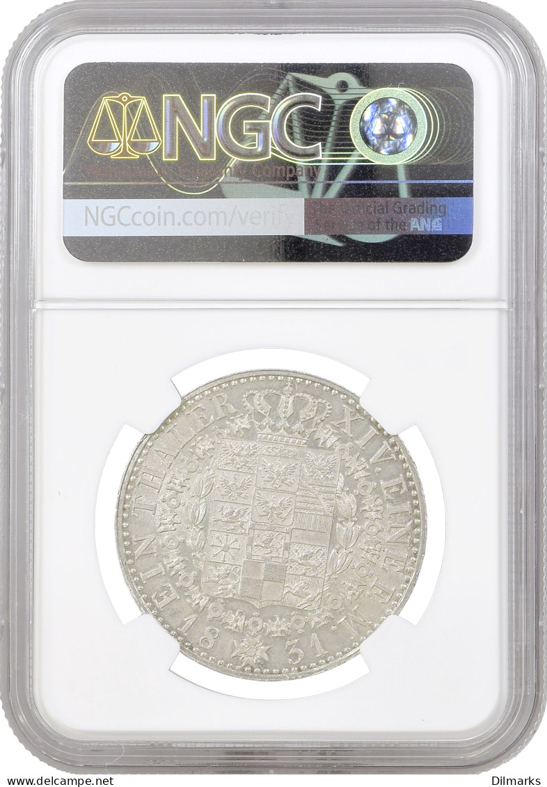 Prussia 1 Thaler 1831 A, NGC UNC Details, &quot;Frederick William III (1797 - 1840)&quot; - Other - Africa