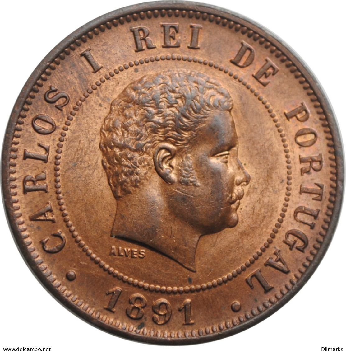 Portugal 20 Reis 1891, NGC MS64 RB, &quot;King Carlos I (1889 - 1908)&quot; - Andere - Afrika