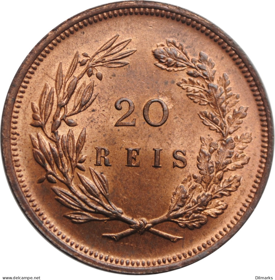 Portugal 20 Reis 1891, NGC MS64 RB, &quot;King Carlos I (1889 - 1908)&quot; - Autres – Afrique