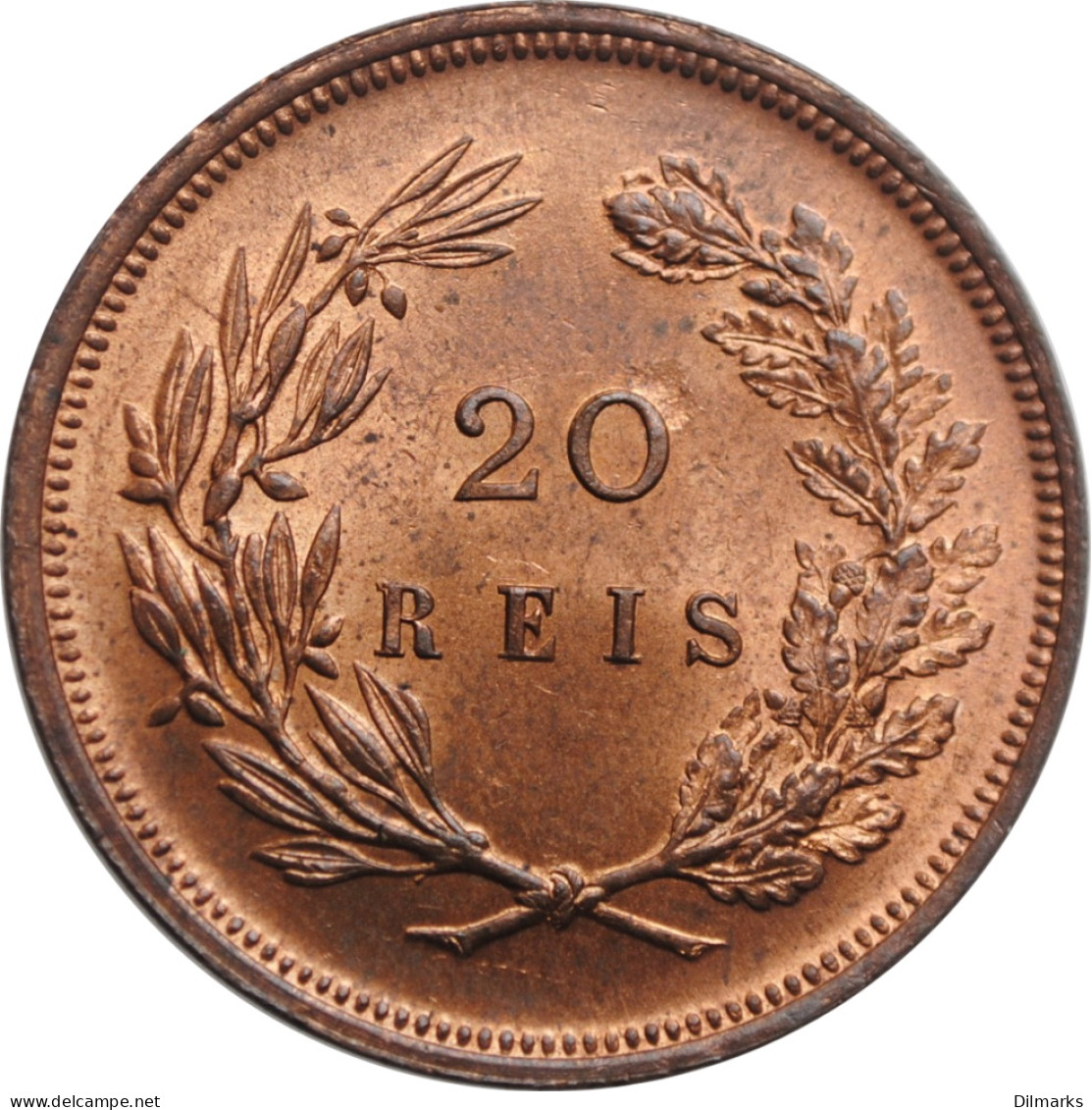 Portugal 20 Reis 1891, NGC MS64 RB, &quot;King Carlos I (1889 - 1908)&quot; - Altri – Africa