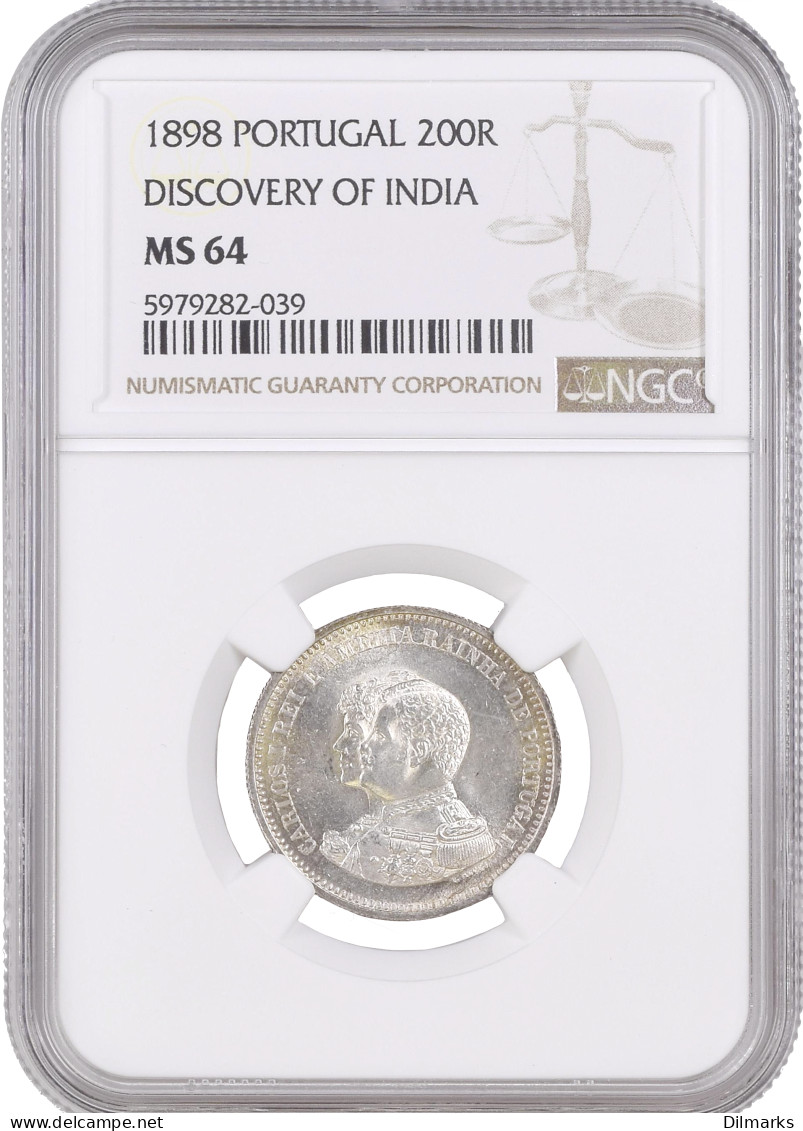 Portugal 200 Reis 1898, NGC MS64, &quot;400th Anniversary - Discovery Of India&quot; - Andere - Afrika