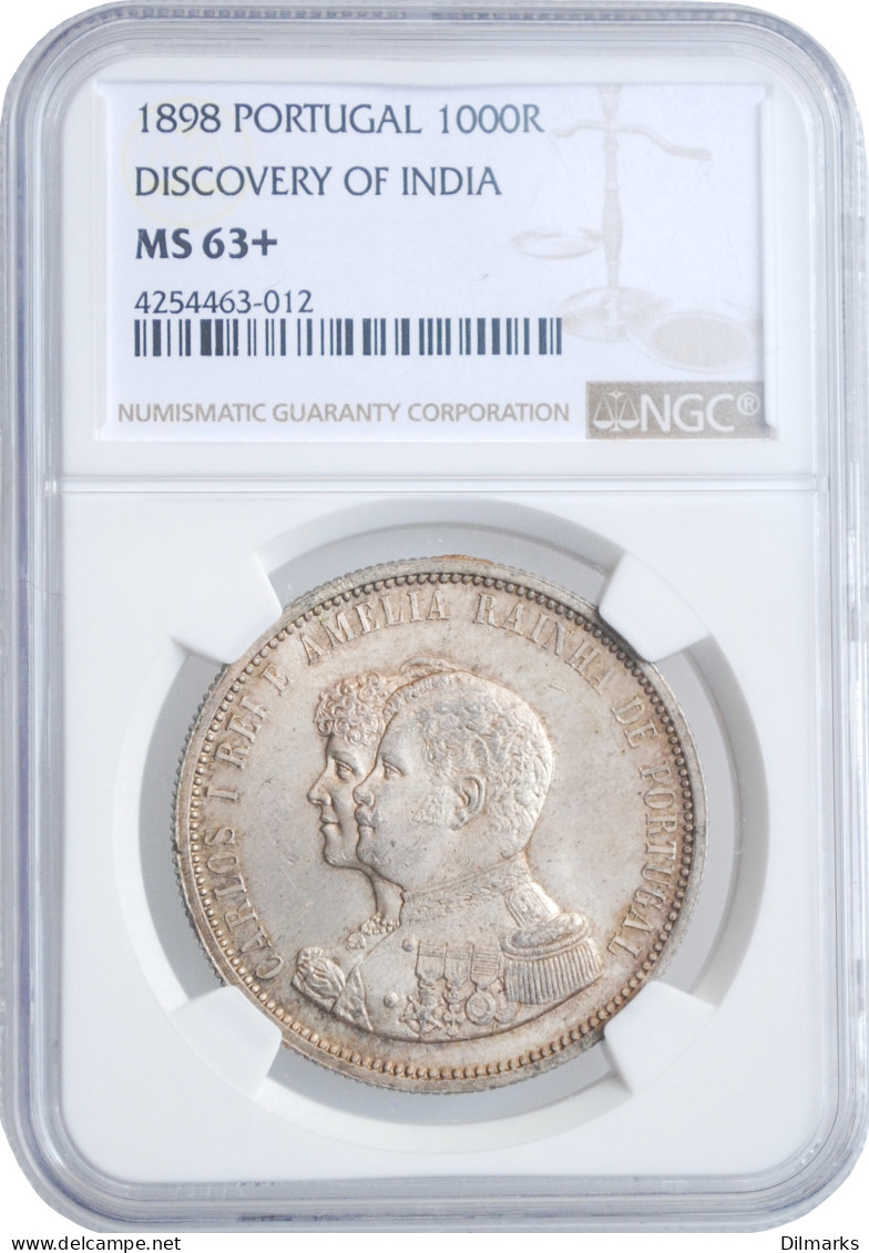 Portugal 1000 Reis 1898, NGC MS63+, &quot;400th Anniversary - Discovery Of India&quot; - Andere - Afrika