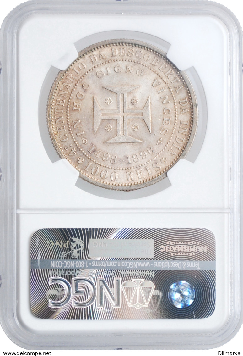 Portugal 1000 Reis 1898, NGC MS63+, &quot;400th Anniversary - Discovery Of India&quot; - Other - Africa