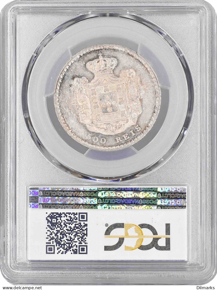 Portugal 500 Reis 1856, PCGS MS63, &quot;King Pedro V (1853 - 1861)&quot; - Other - Africa