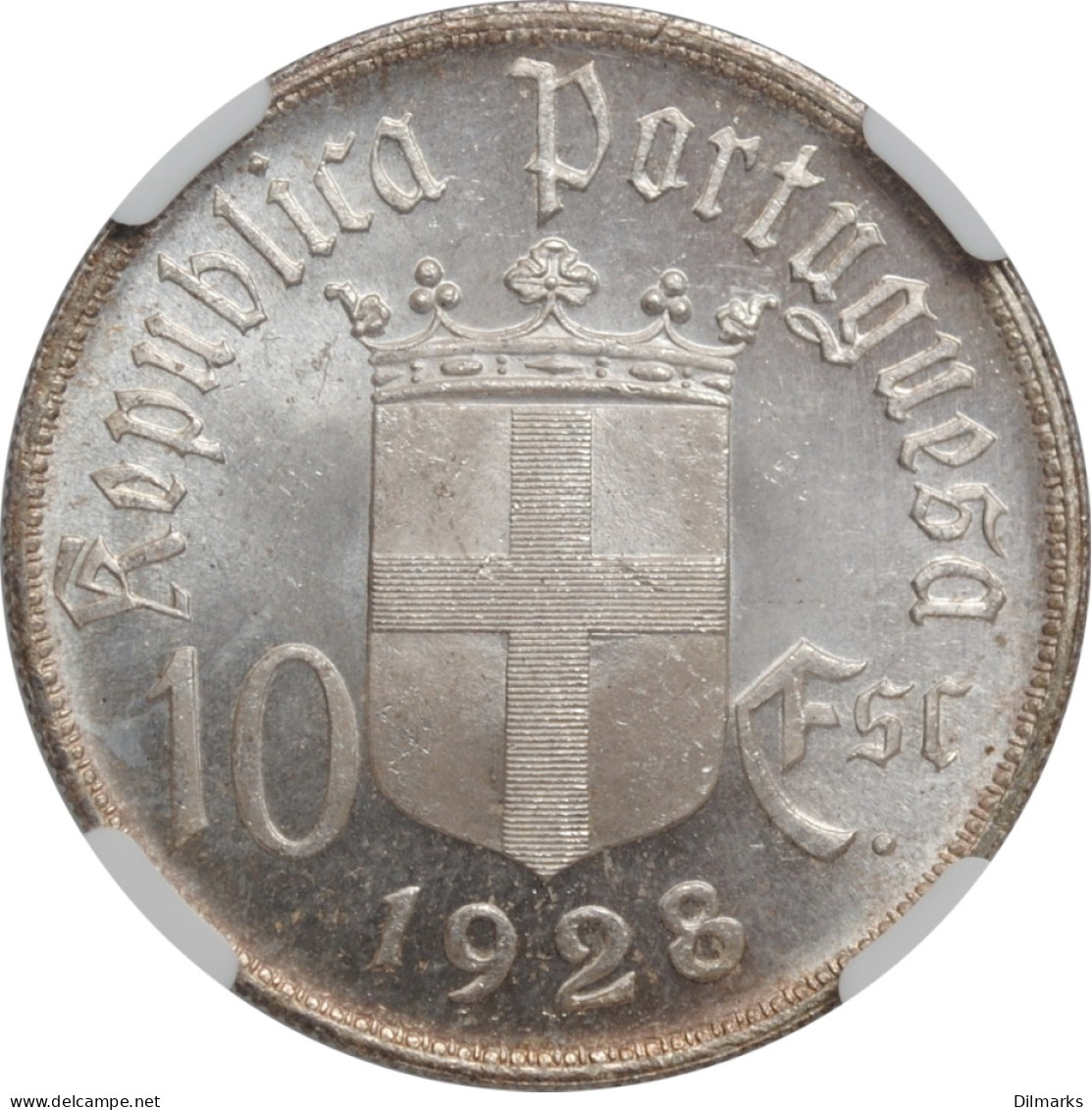 Portugal 10 Escudos 1928, NGC MS64, &quot;Battle Of Ourique&quot; - Sonstige – Afrika