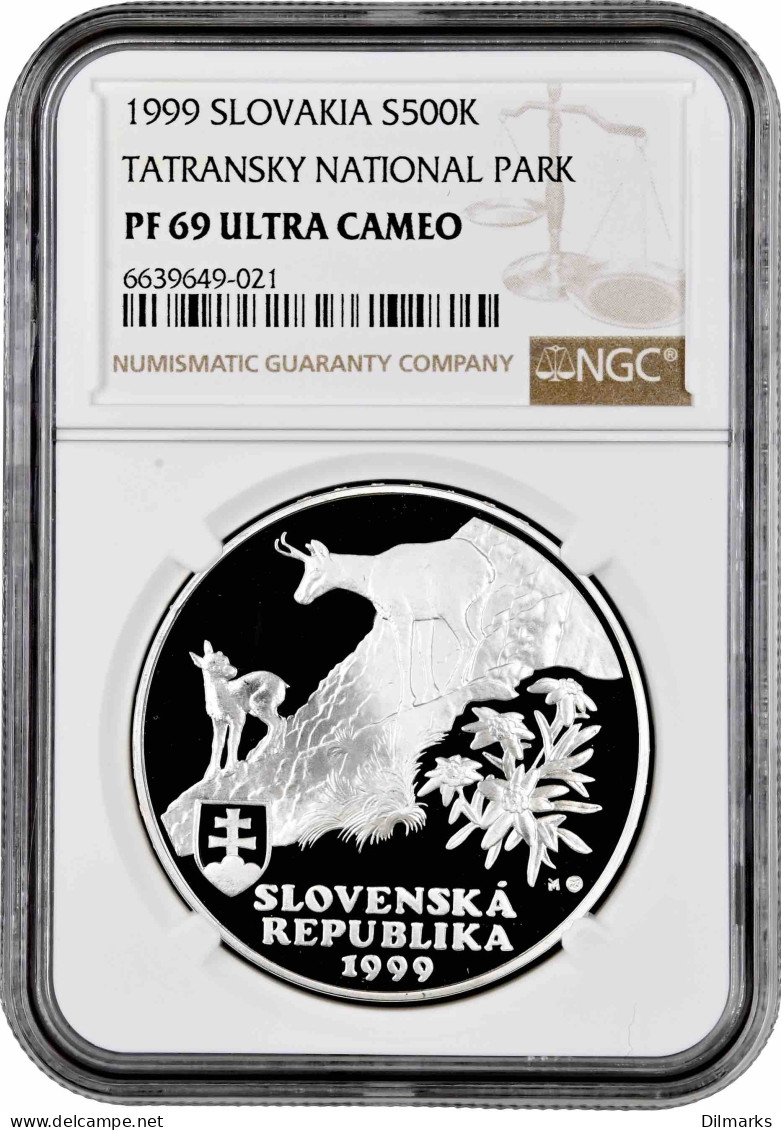 Slovakia 500 Korun 1999, NGC PF69 UC, &quot;50th Anniversary - Tatra National Park&quot; Top Pop - Slovakia