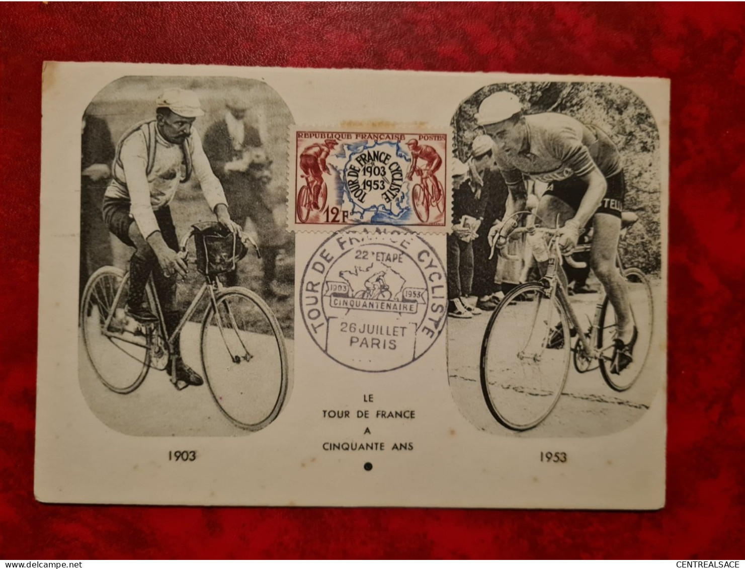 Carte 1953 MAXI  PARIS TOUR DE FRANCE - Non Classificati