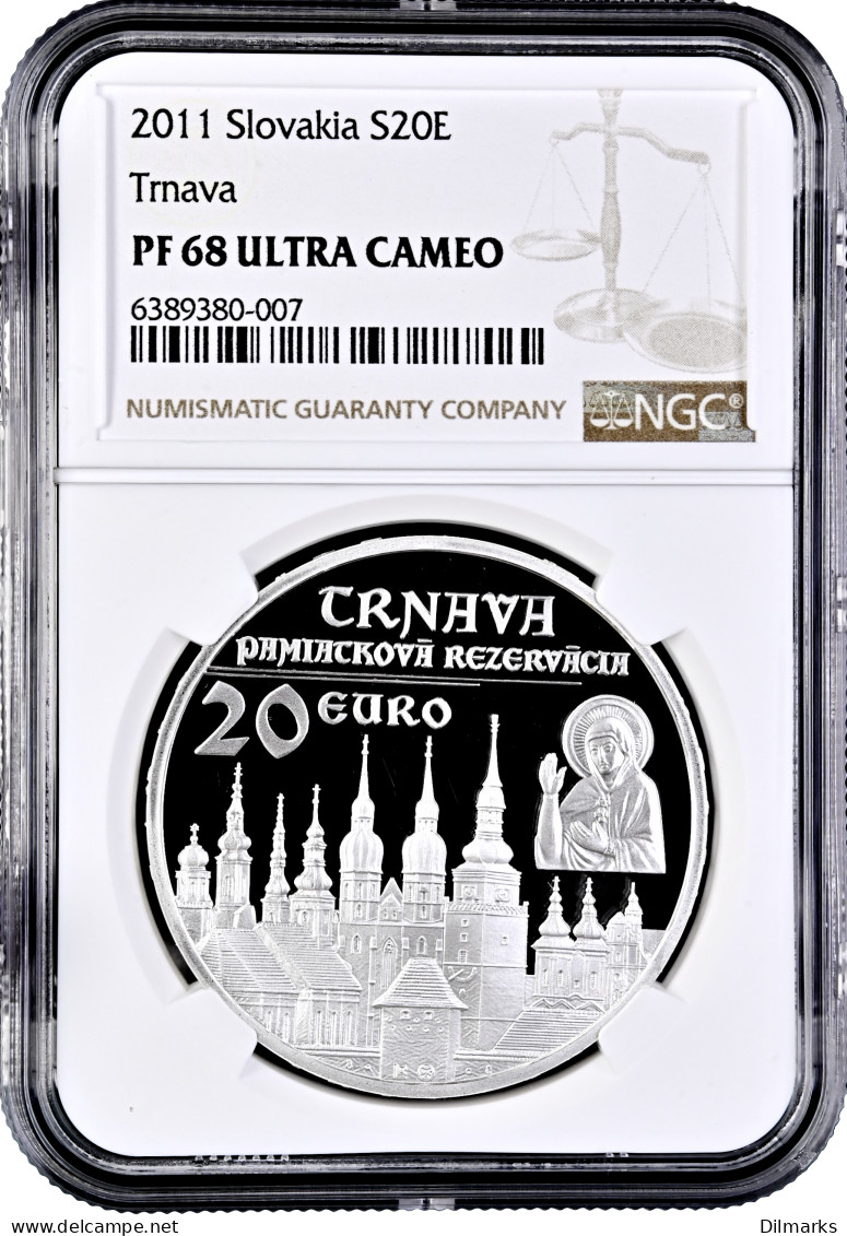 Slovakia 20 Euro 2011, NGC PF68 UC, &quot;Historical Preservation Area - Trnava&quot; - Eslovaquia