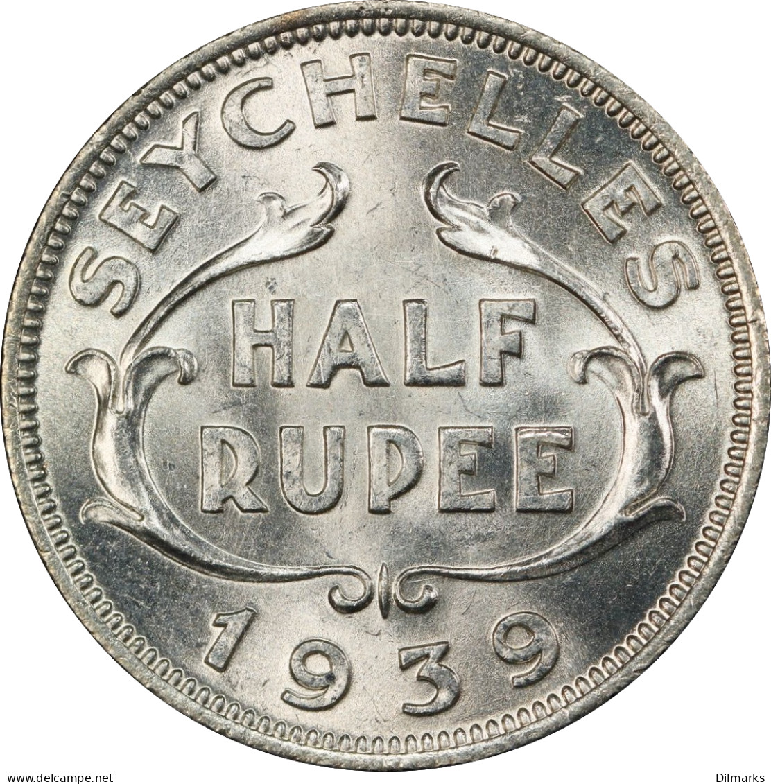 Seychelles 1/2 Rupee 1939, PCGC MS64, &quot;King George VI (1939 - 1952)&quot; Top Pop - Other - Africa